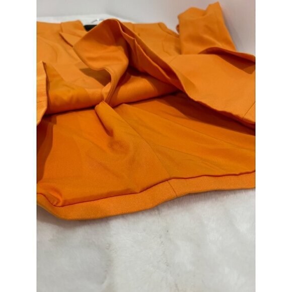 New River Island Size 10 Structured Double Breasted Blazer Orange Dopamine - Picture 14 of 14